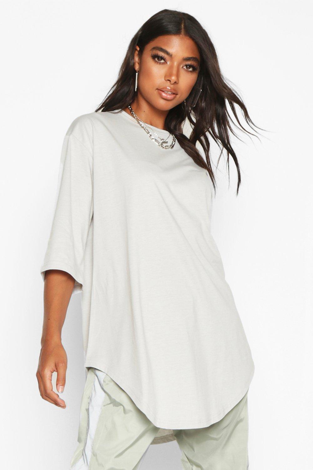 Tall Curve Hem Oversized T Shirt boohoo USA