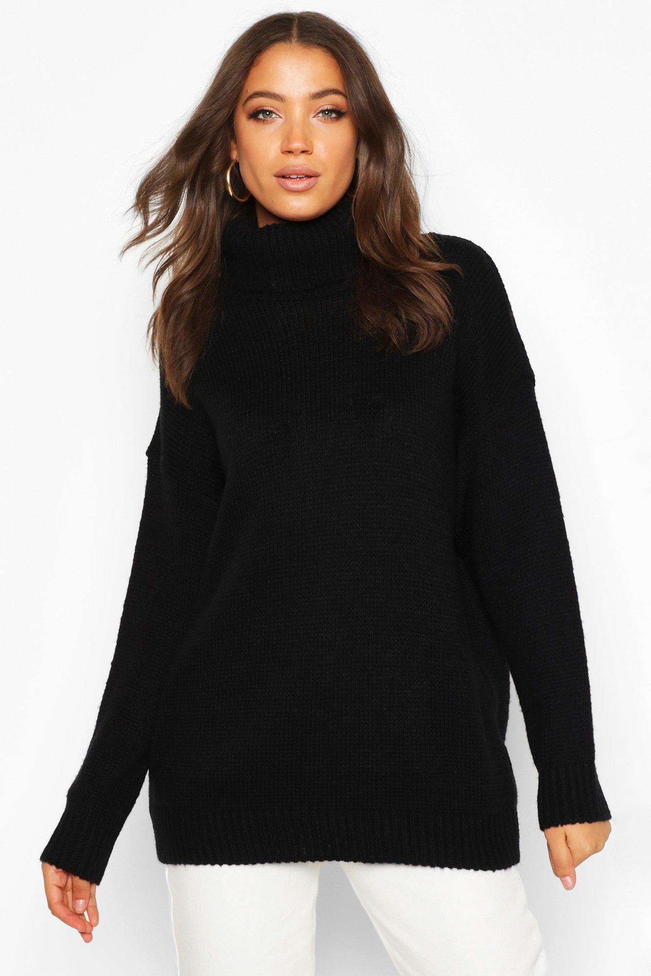 Black baggy turtleneck clearance