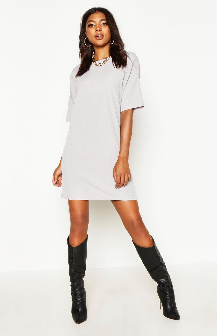 Tall Oversized Slouch Rib T-Shirt Dress image number 1
