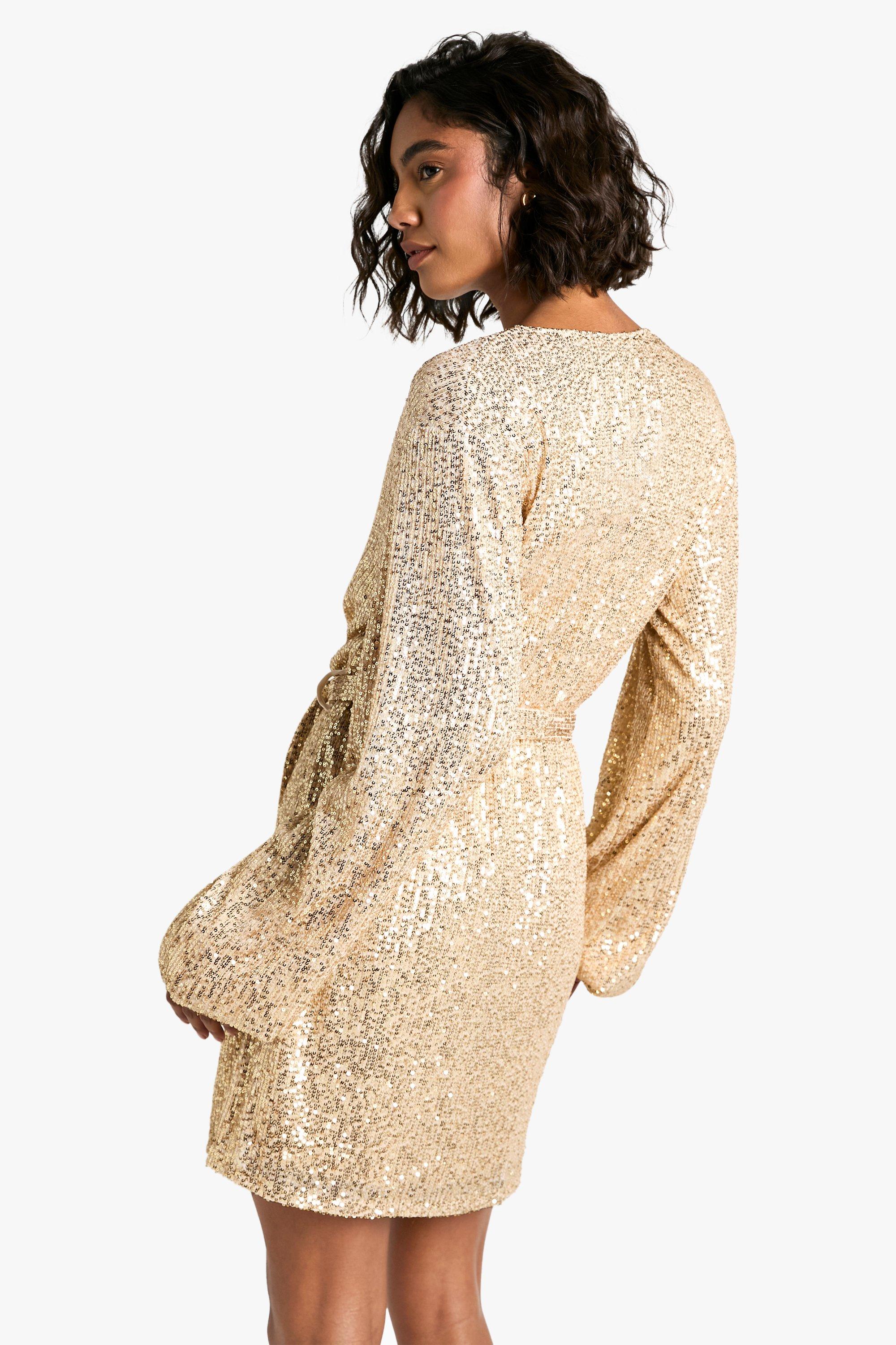 Rose gold hot sale dress boohoo