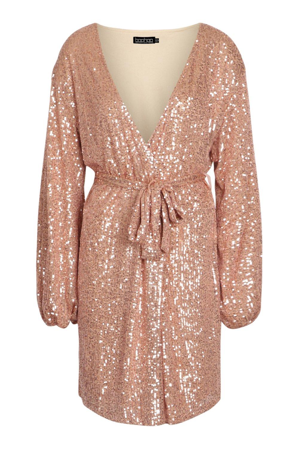 Gold sequin hotsell dress boohoo