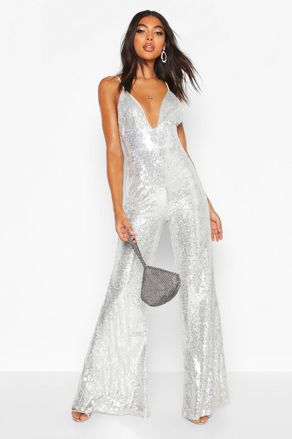 sequin jumpsuit boohoo