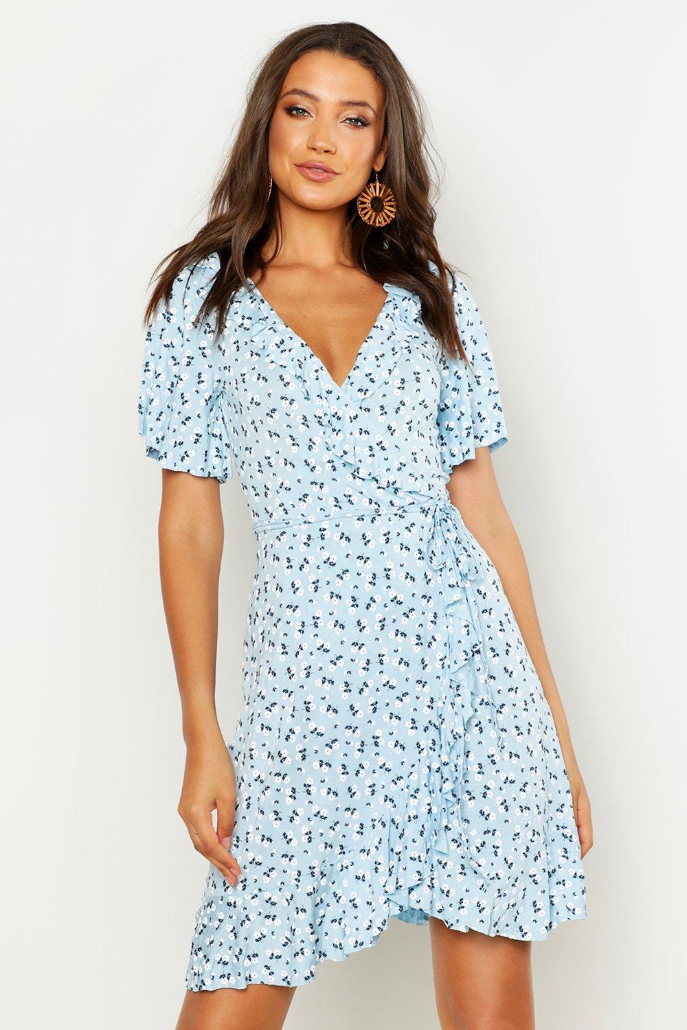 boohoo sky blue dress