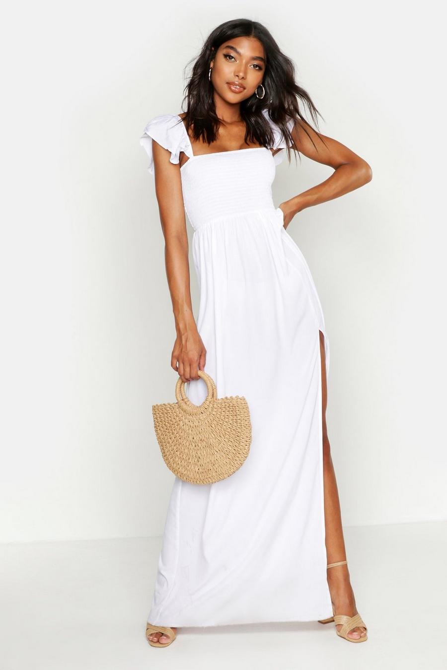 Tall Woven Ruffle Sleeve Maxi Dress image number 1