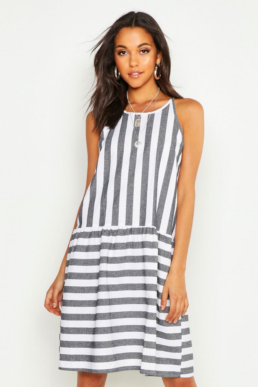 Tall Stripe Linen Smock Dress image number 1