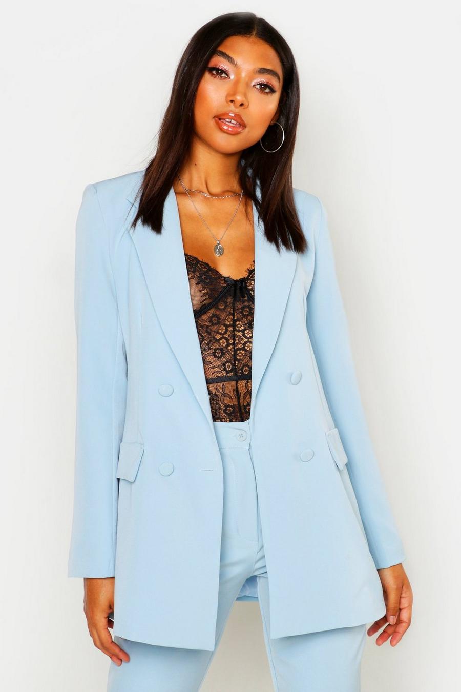 Tall Self Fabric Button Blazer image number 1