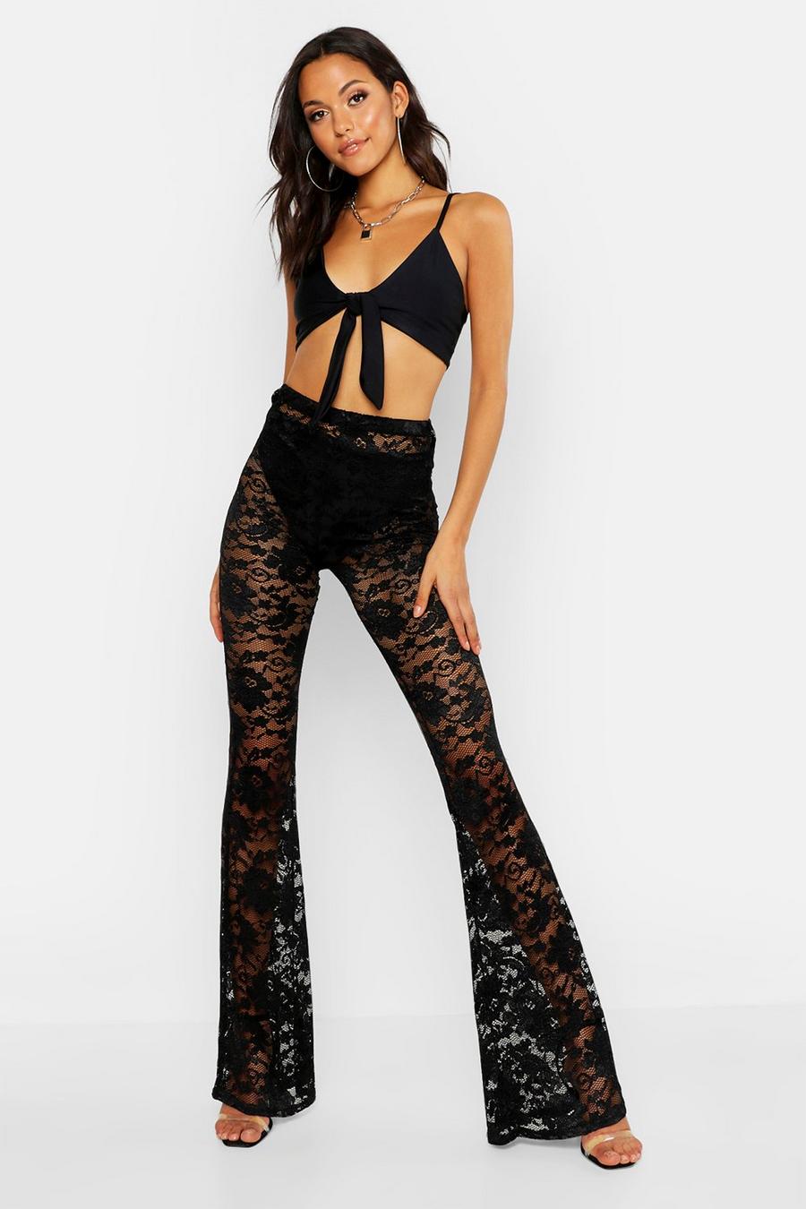 Black Tall Lace Flares image number 1