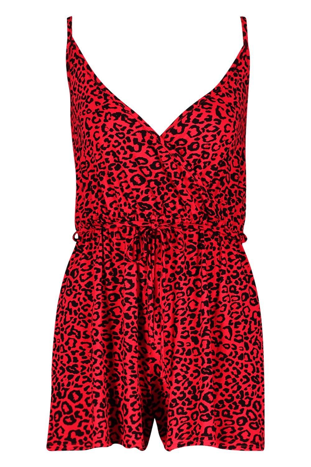 boohoo red playsuit