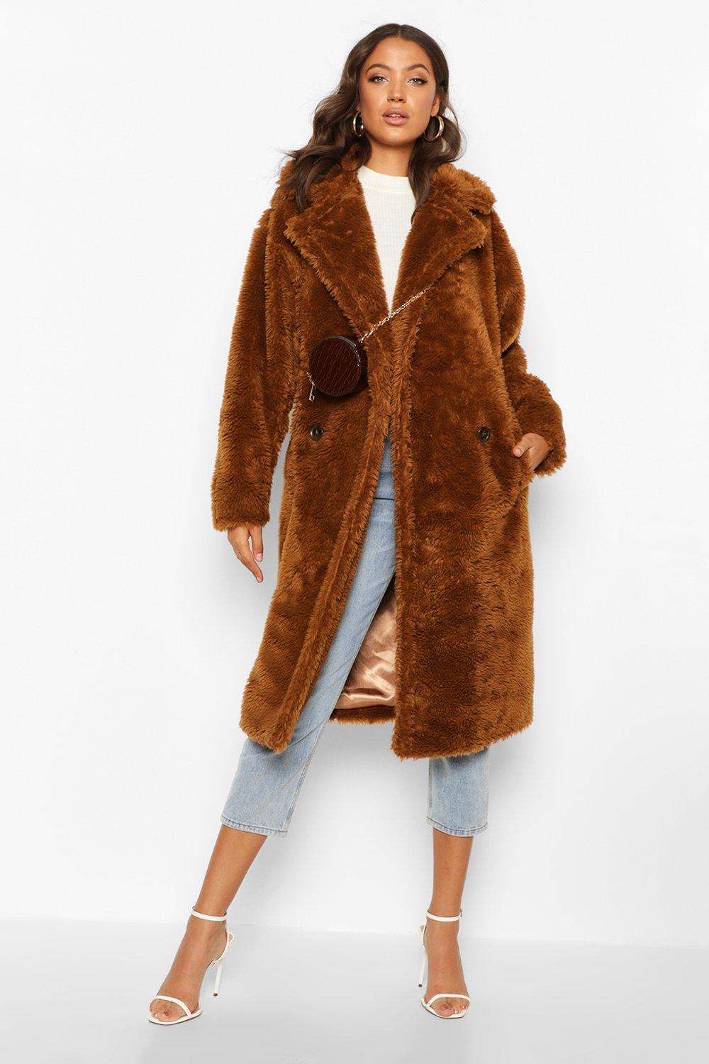 Tall Faux Fur Teddy Coat boohoo NZ