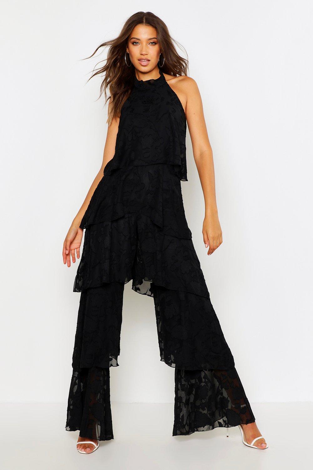 black layered jumpsuit