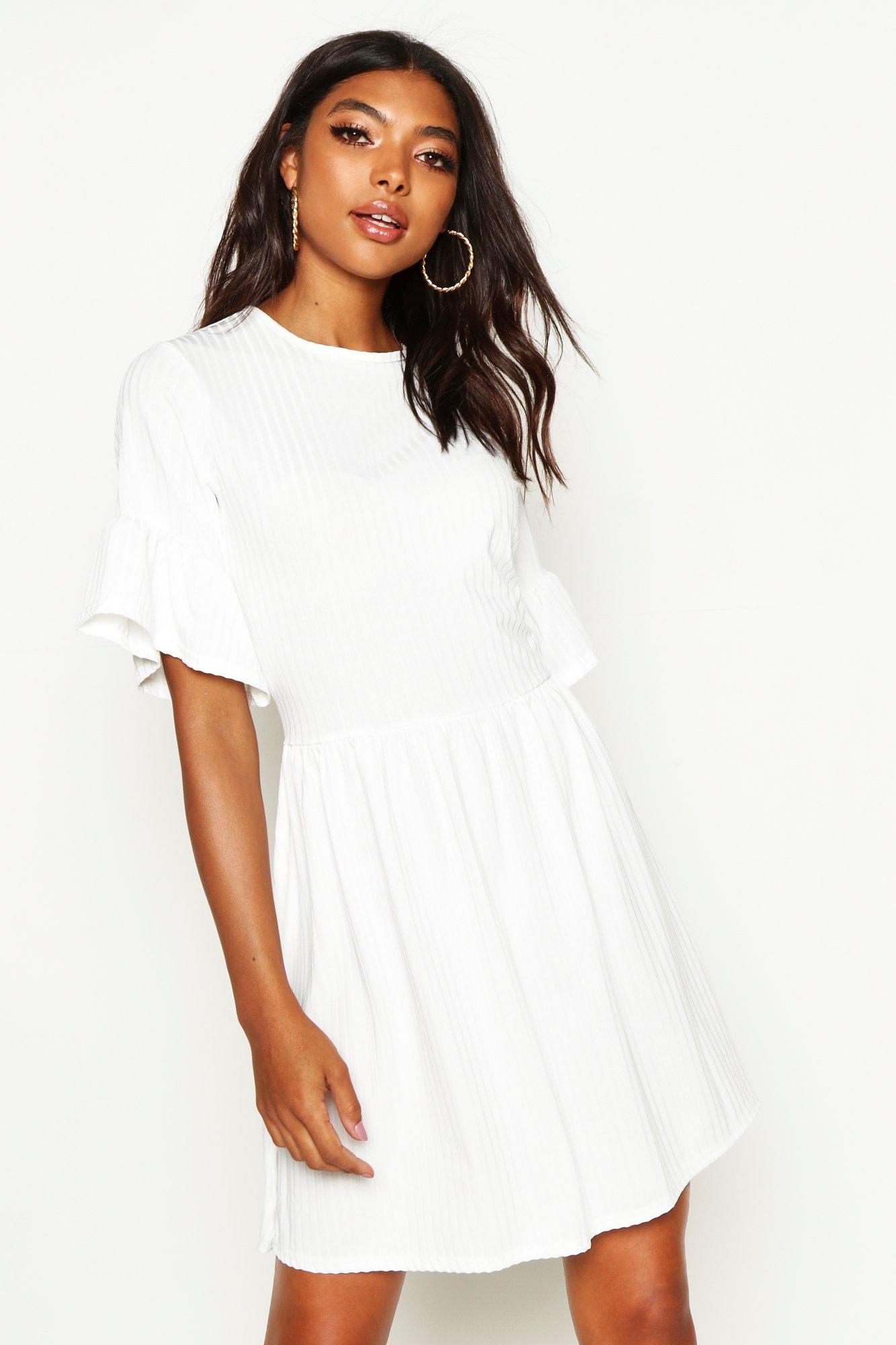 Frill sleeve smock dress sale