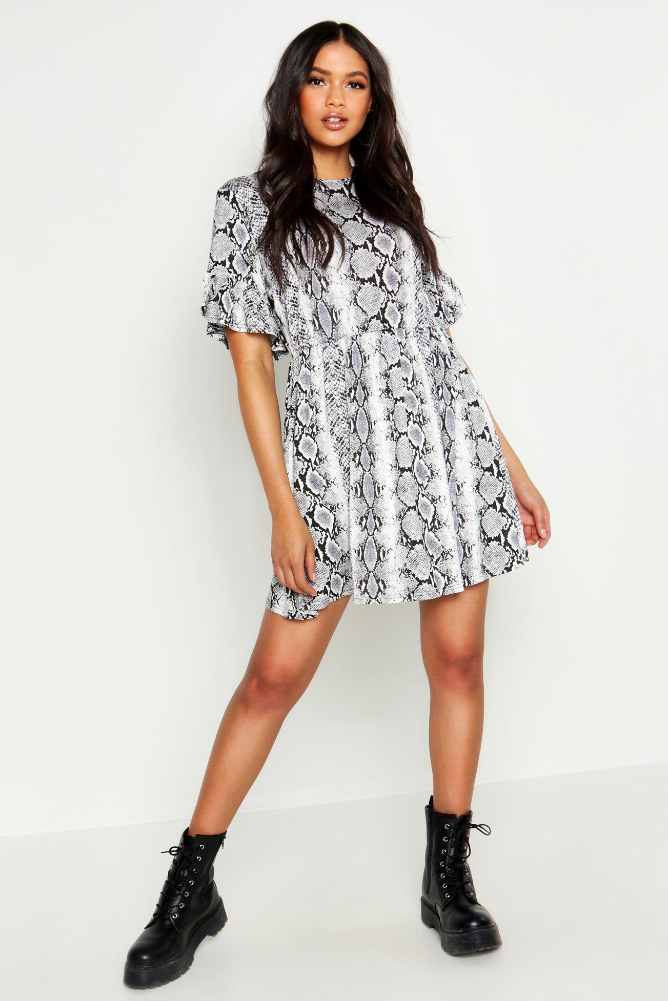 boohoo snake print dress