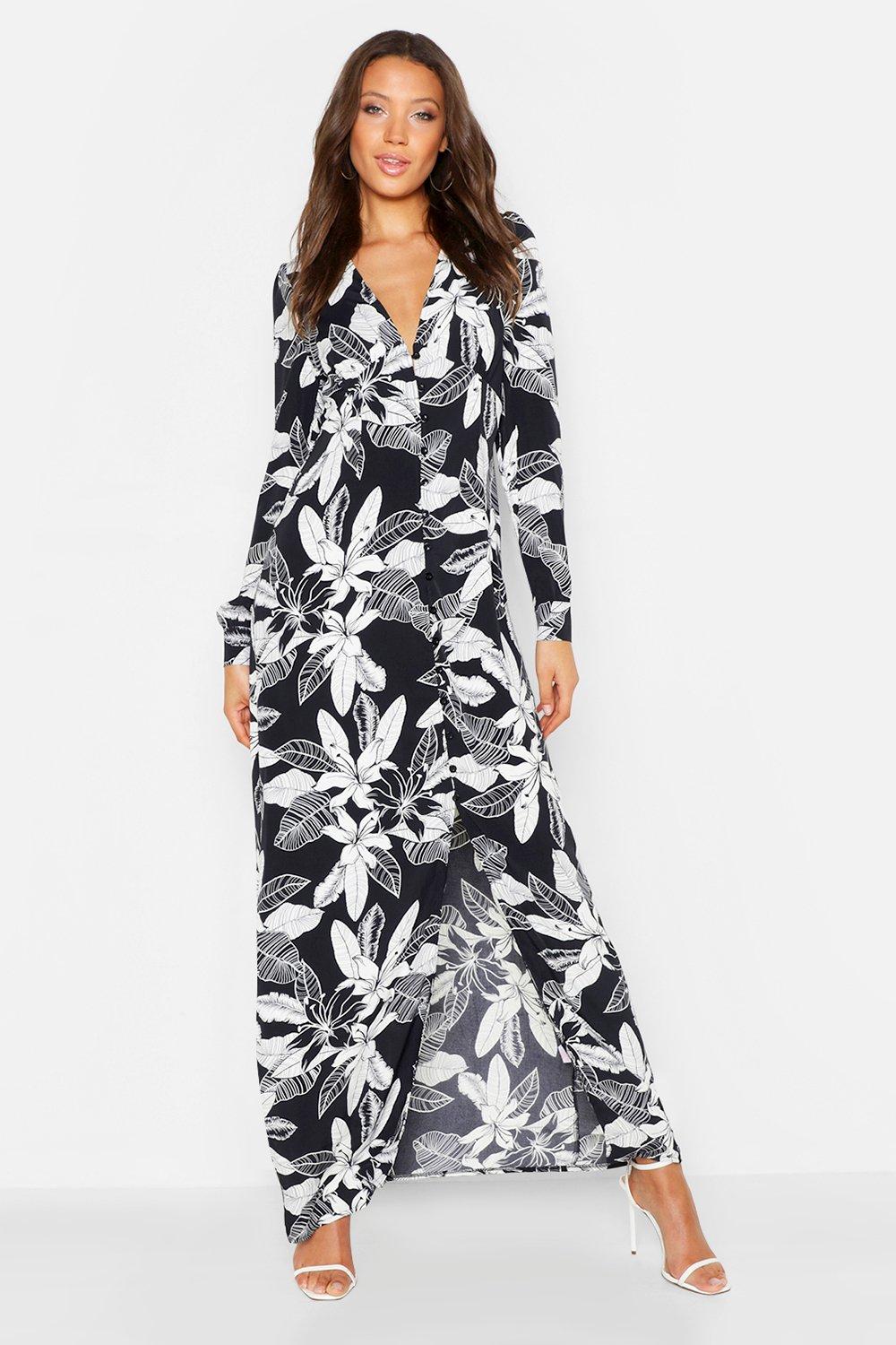 boohoo leaf print dress