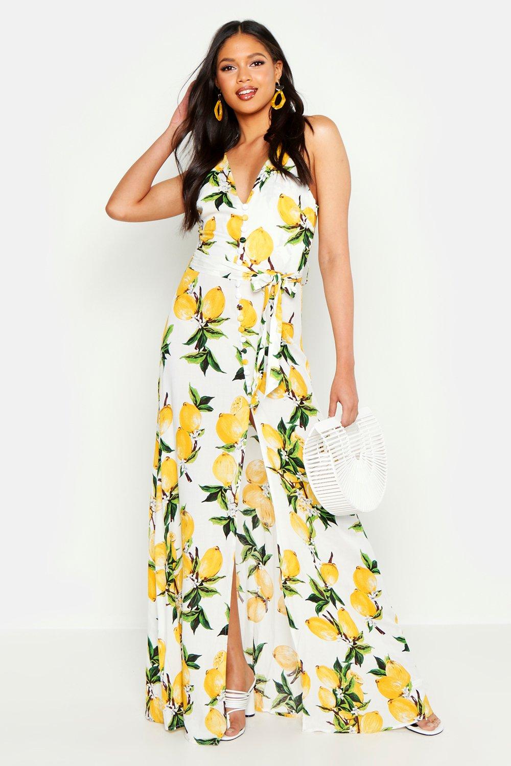 lemon print maxi