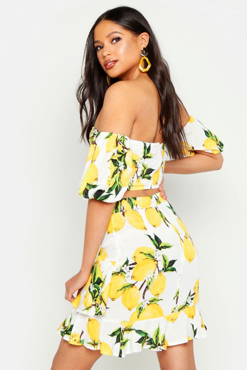 Tall Lemon Print Mini Skirt