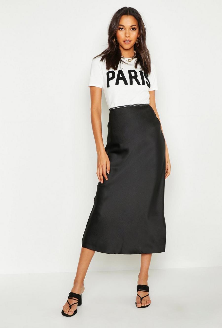 Tall Satin Bias Midi Skirt image number 1