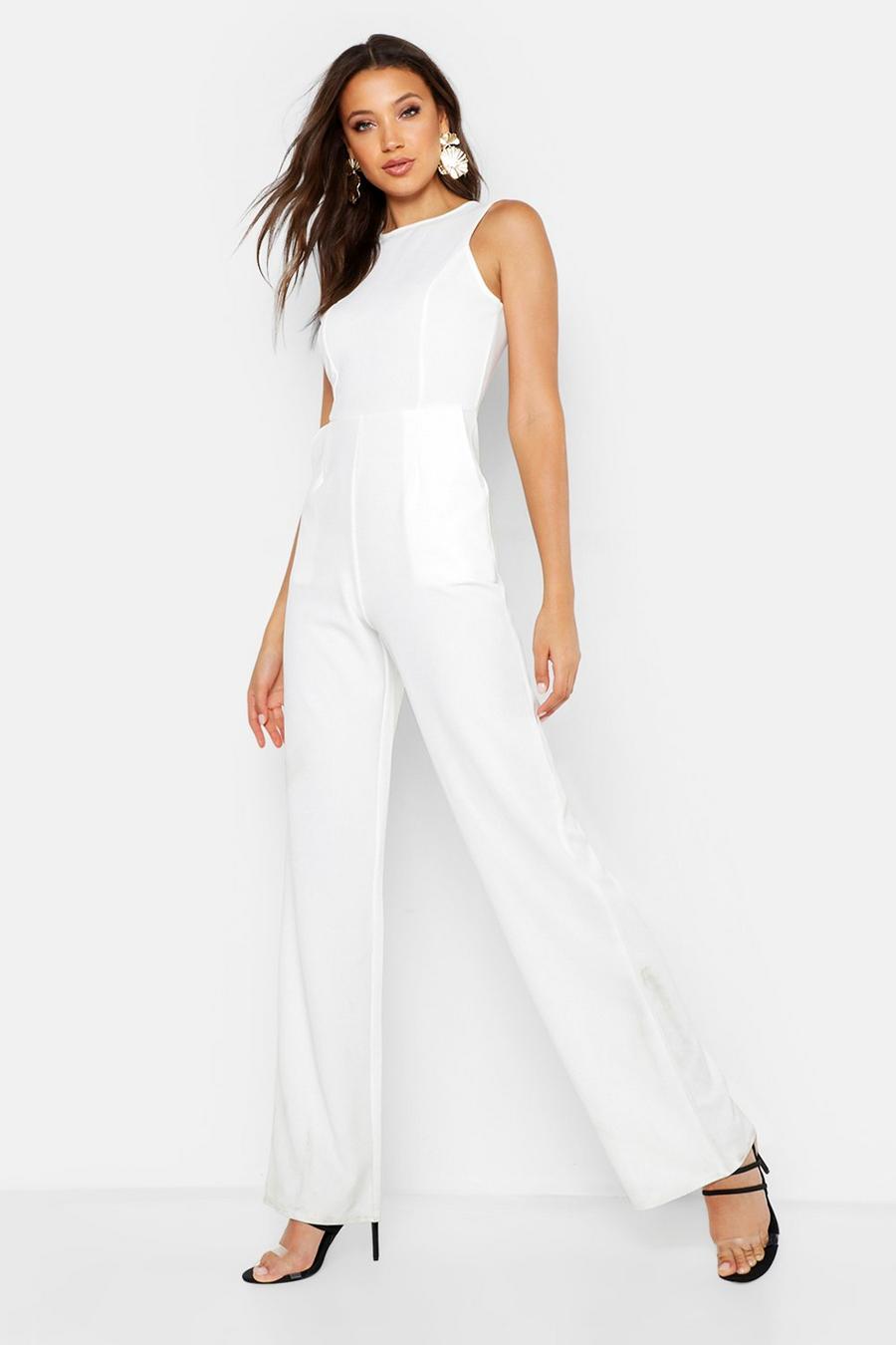 Tall Textured Wide Leg Jumpsuit image number 1