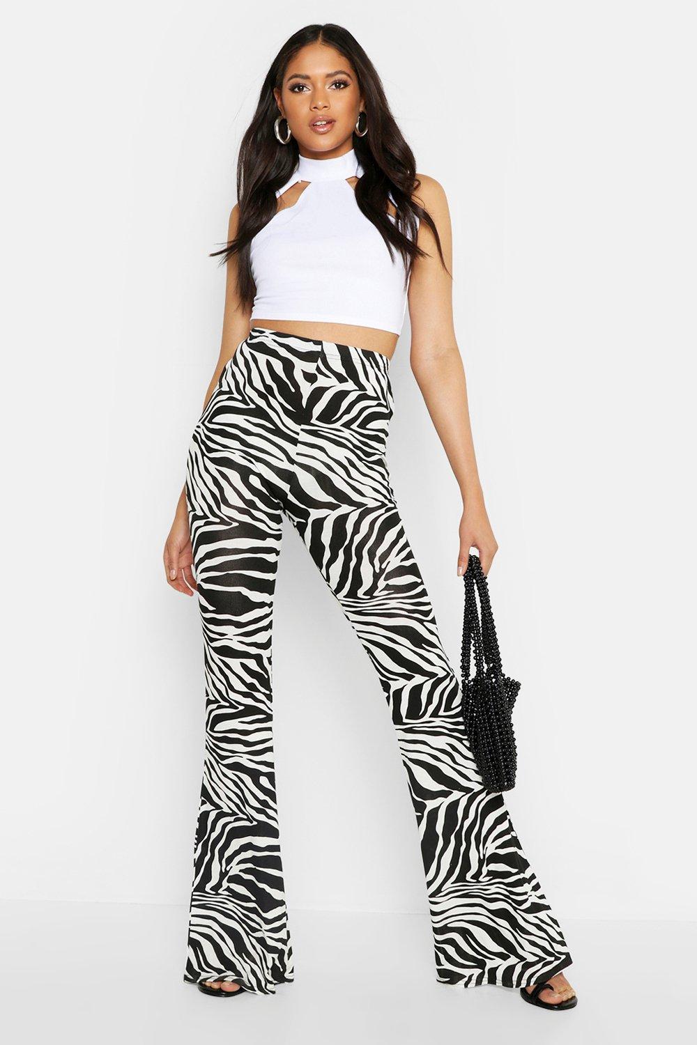 zebra flare pants