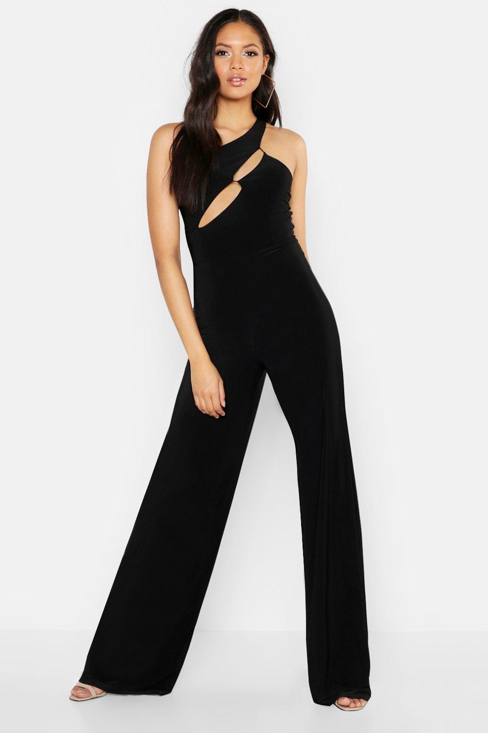 Tall One Shoulder Cut Out Jumpsuit