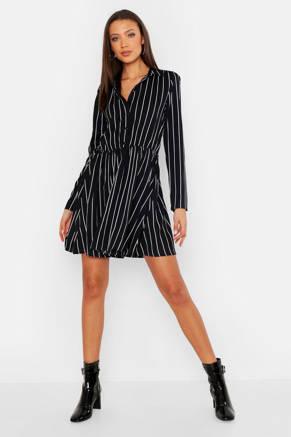 pinstripe shirt dress