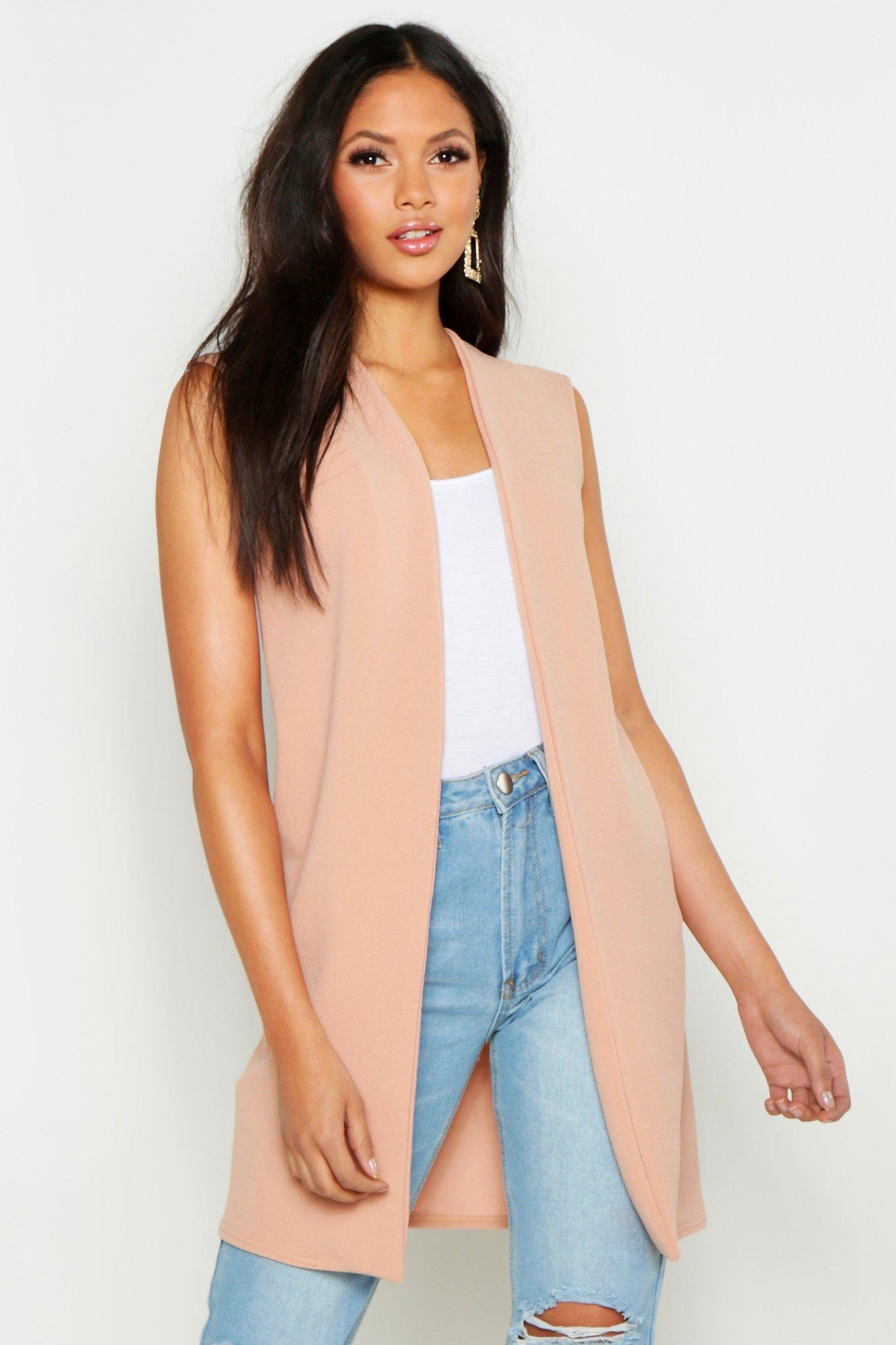 women's sleeveless duster coat