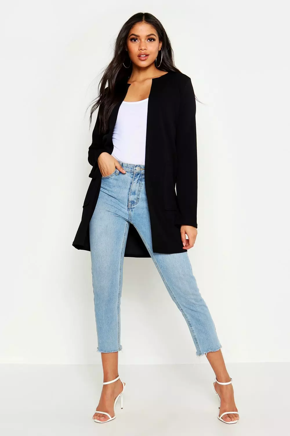 Collarless 2025 duster jacket