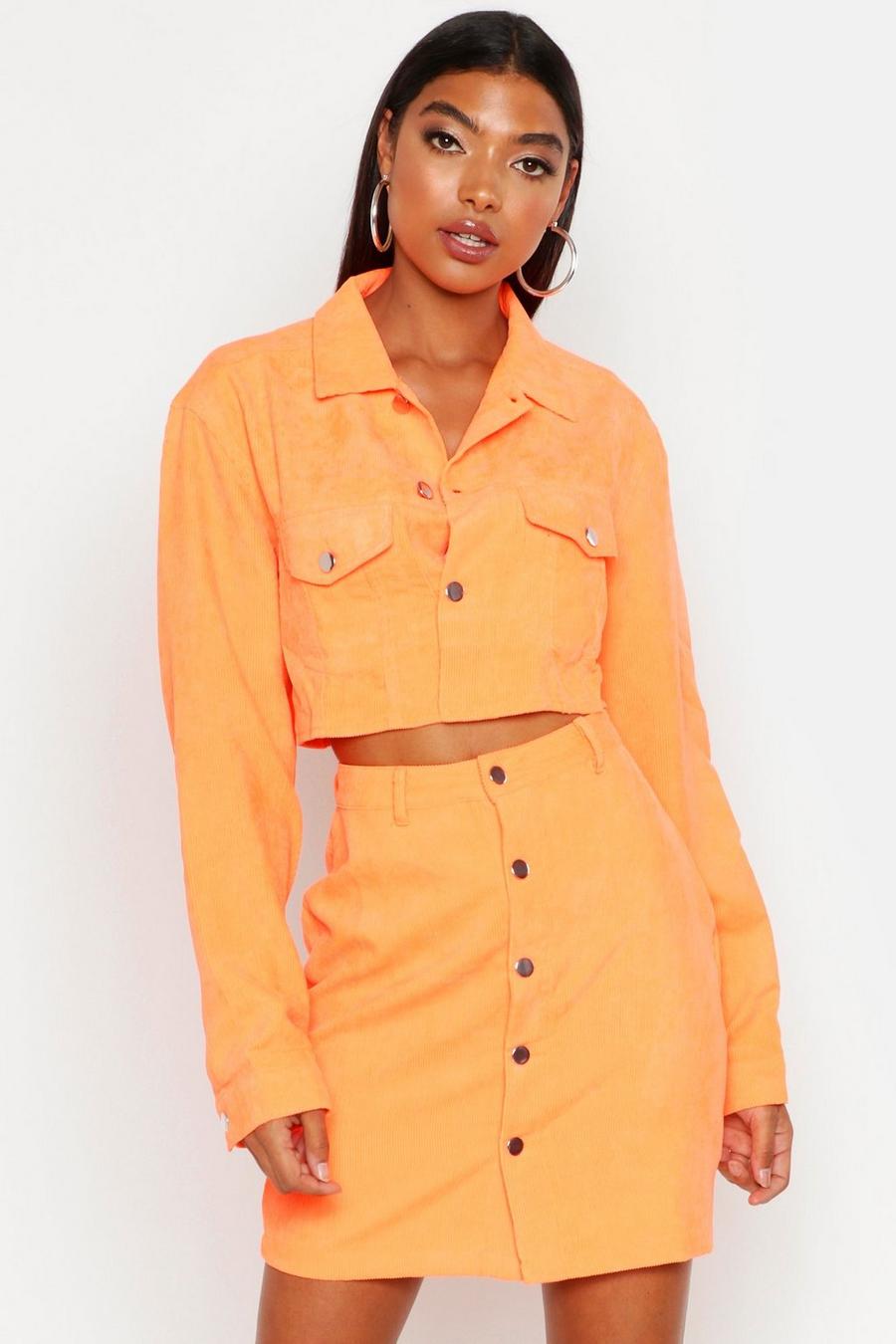 Tall Neon Cord Crop Jacket image number 1