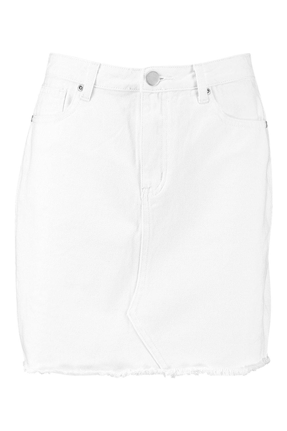 tall white denim skirt