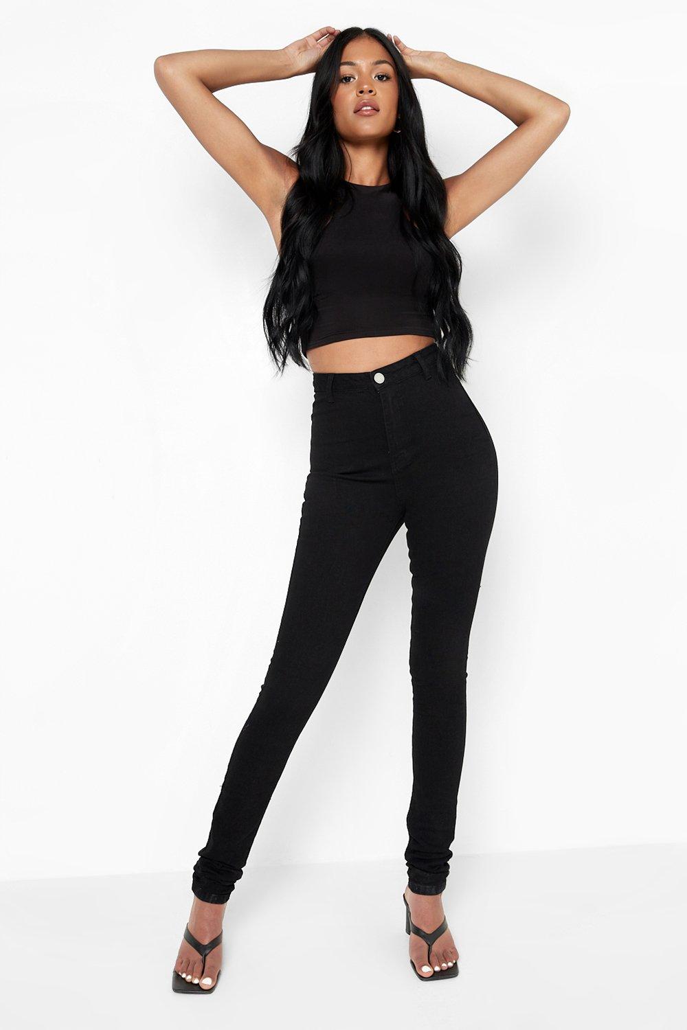 High waisted sale black cropped jeans