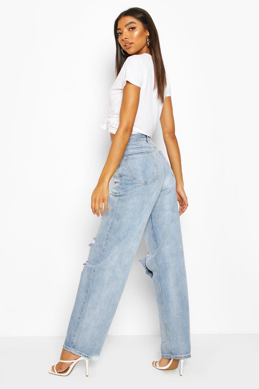 boohoo ripped boyfriend jeans