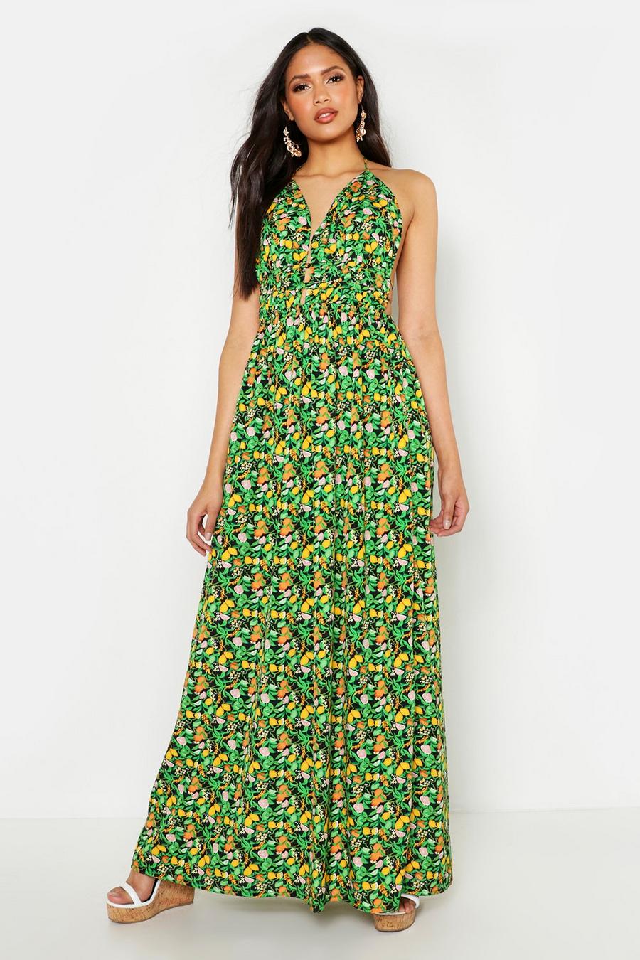 Tall Plunge Front Floral Print Maxi Dress image number 1