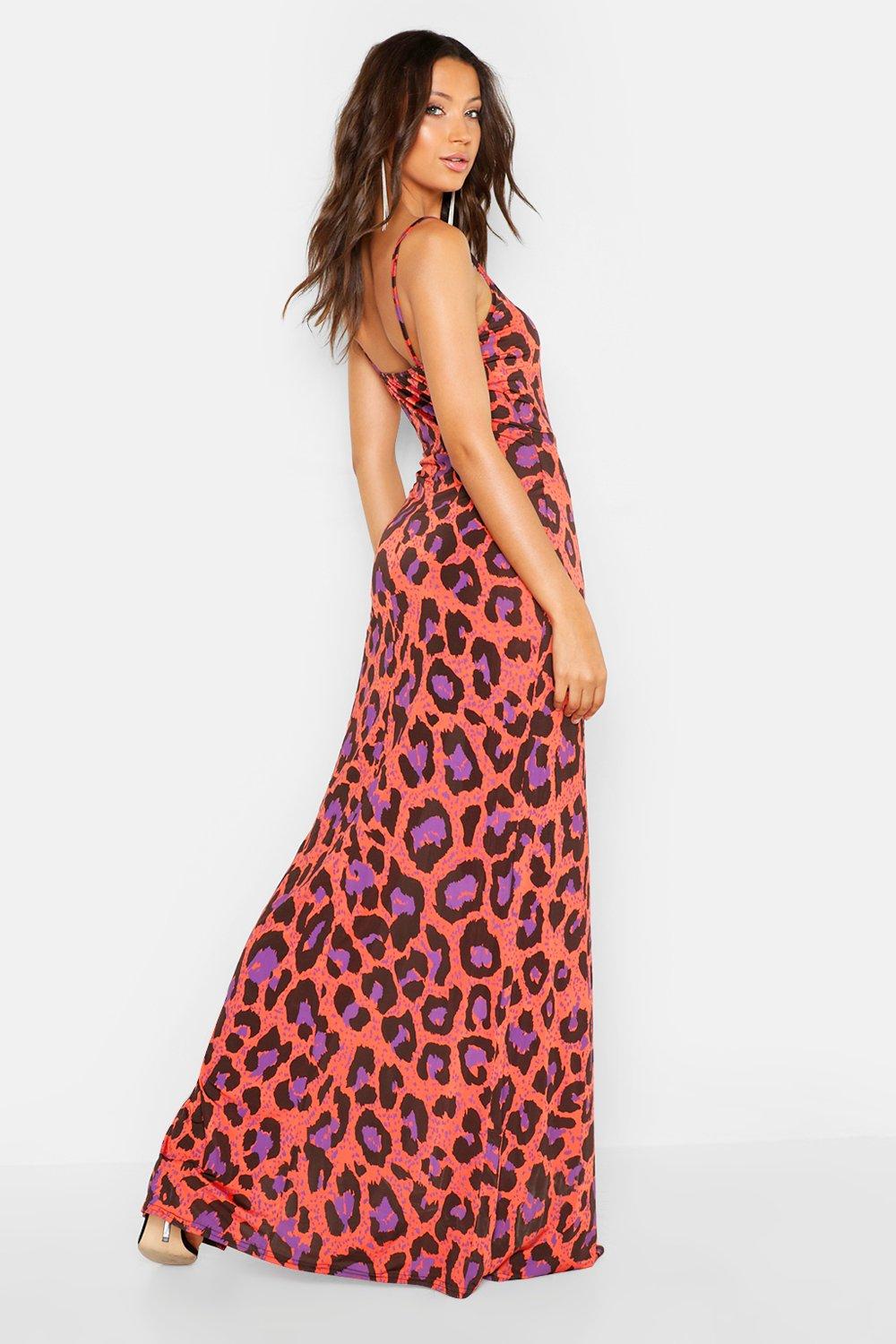 Boohoo leopard outlet print maxi dress