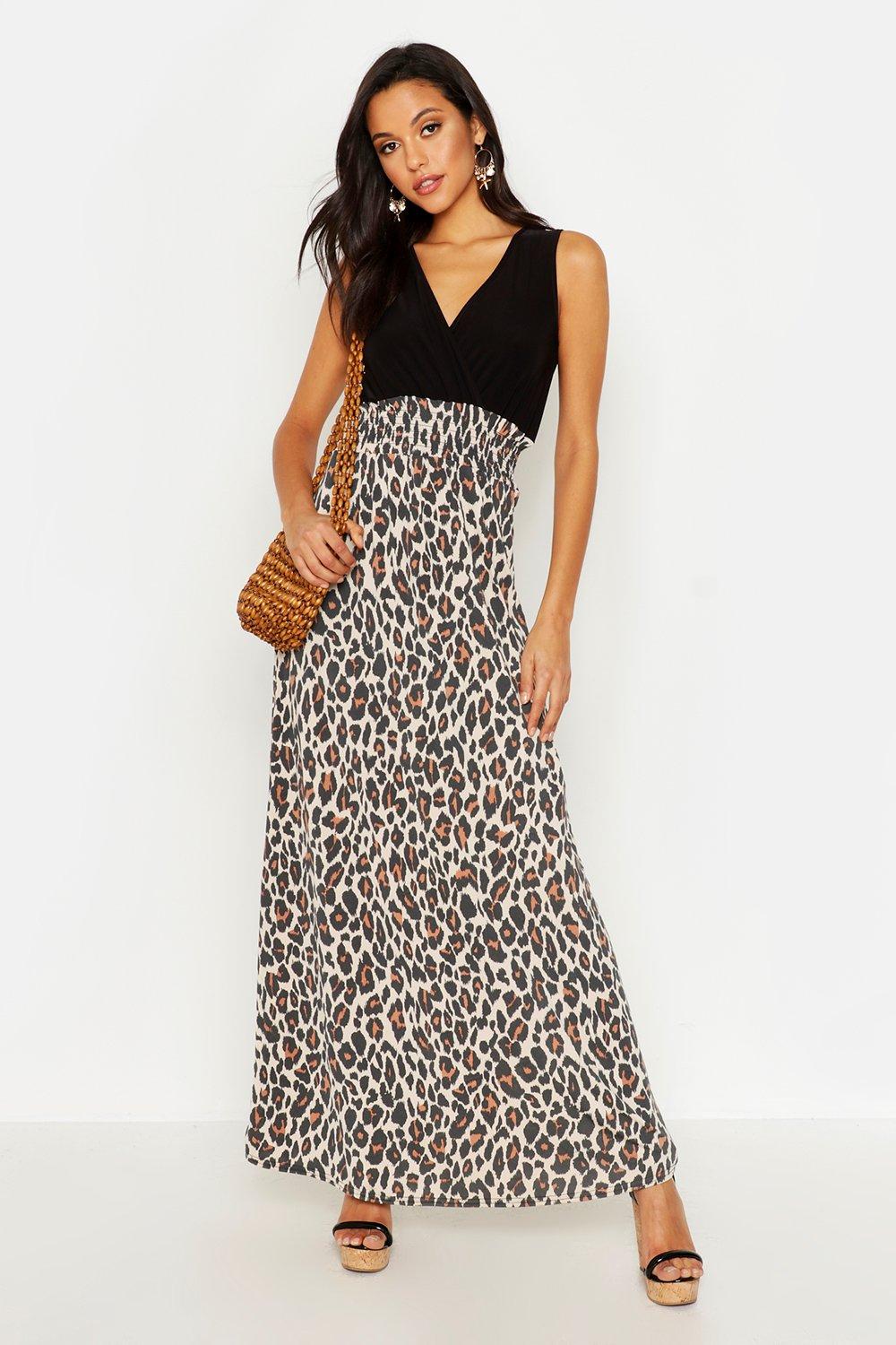 boohoo leopard maxi dress