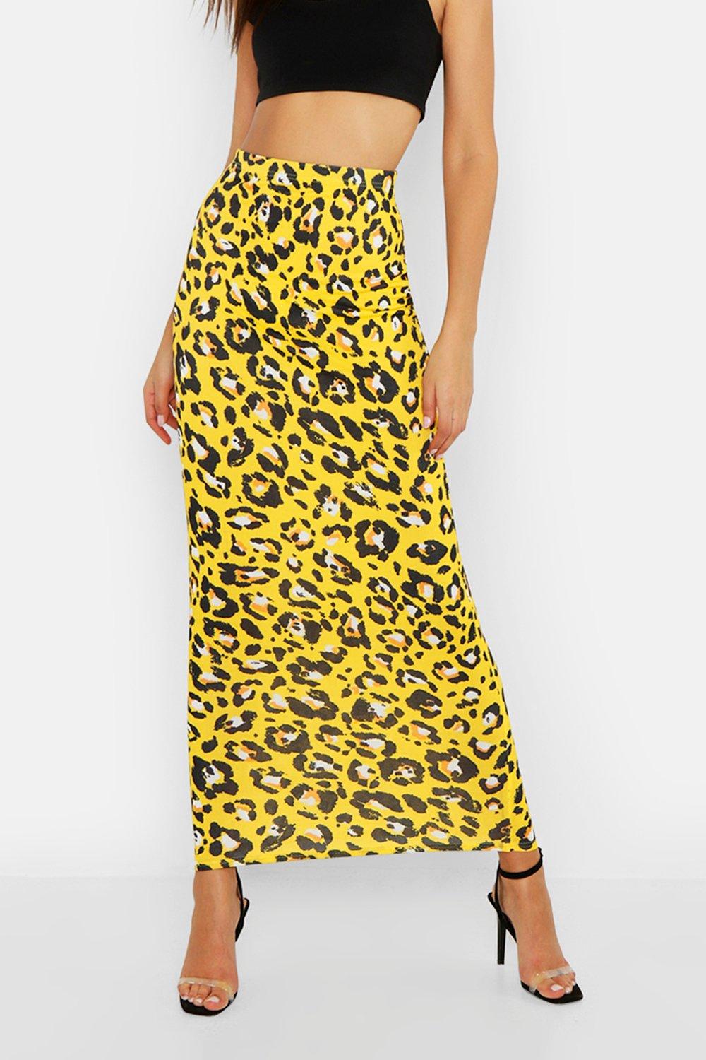 mid length leopard skirts tall
