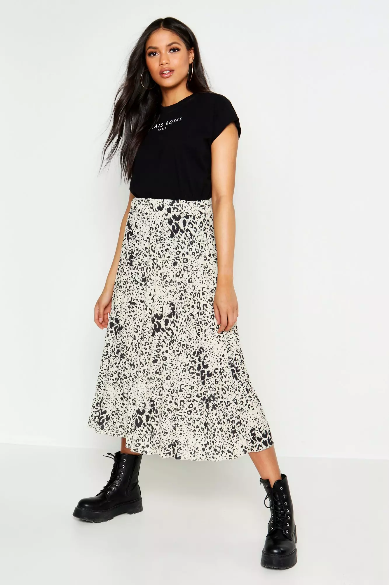 Leopard print midi outlet skirt 50