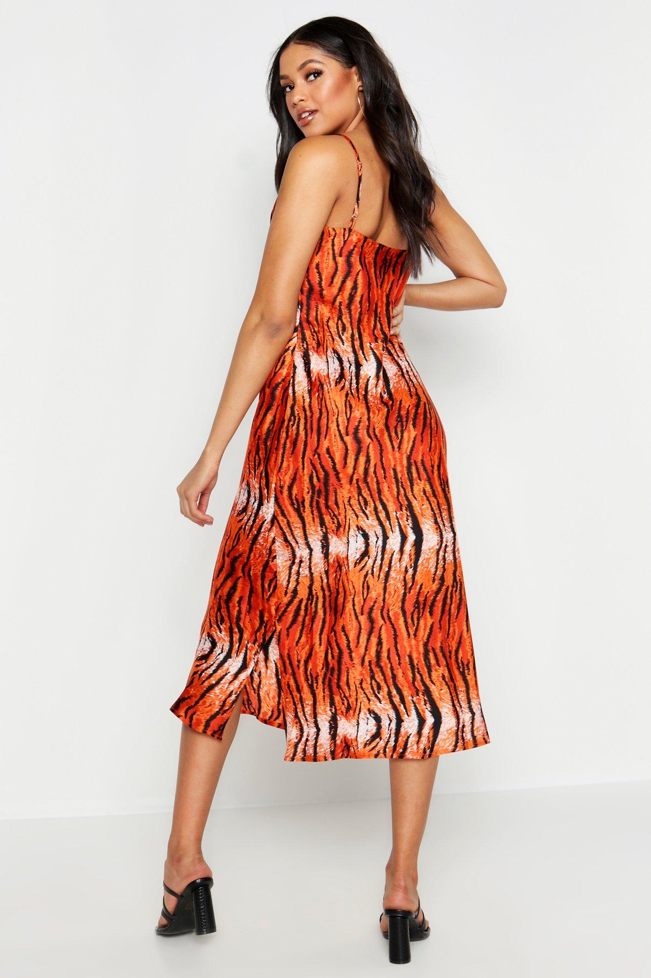 Tiger satin hot sale slip dress