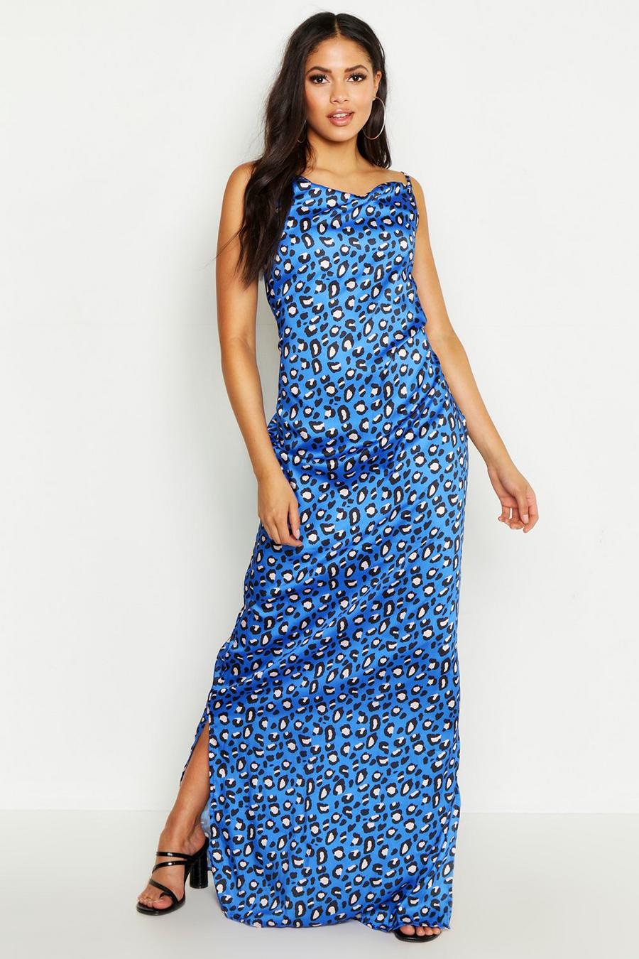 Tall Strappy Cowl Leopard Print Beach Maxi Dress image number 1