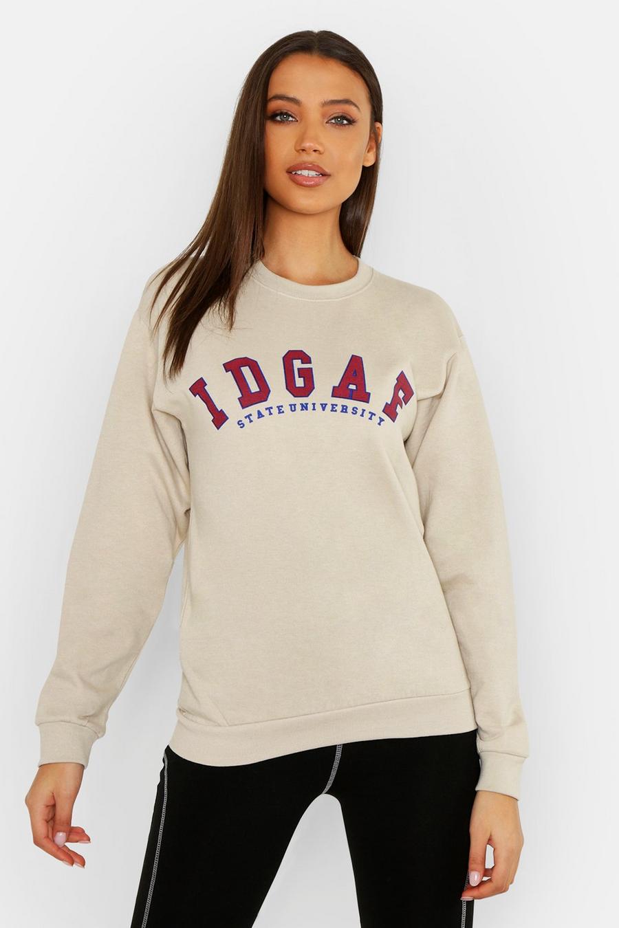 Tall IDGAF Slogan Sweater image number 1