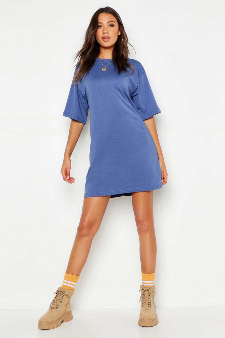 Tall Oversize T-Shirt-Kleid aus Baumwolle, Denim image number 1