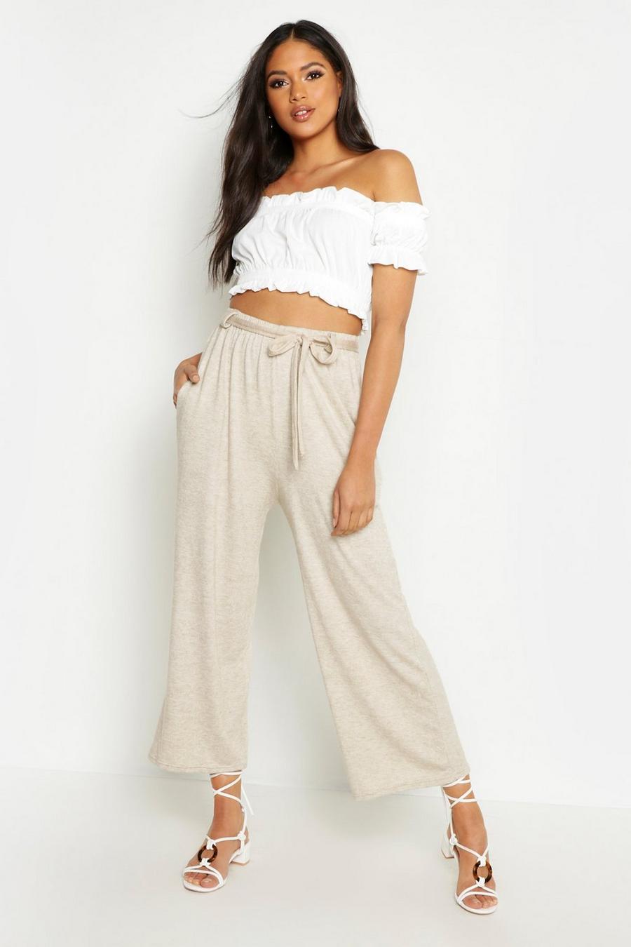 Tall Tie Front Knitted Culottes image number 1