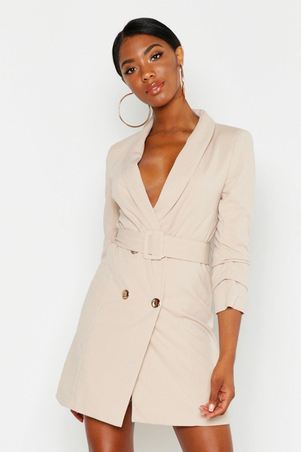 boohoo blazer dress plus size