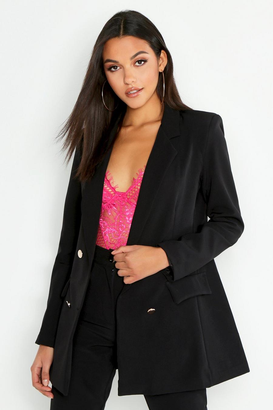 Tall Neon Tailored Blazer, Black image number 1