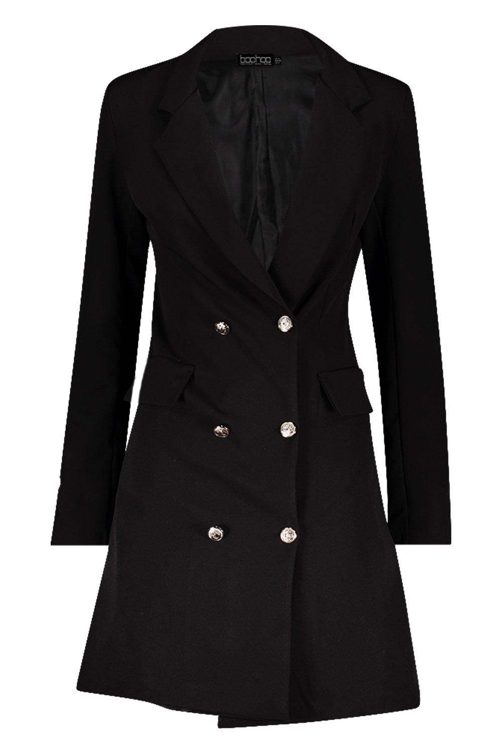 black blazer dress boohoo