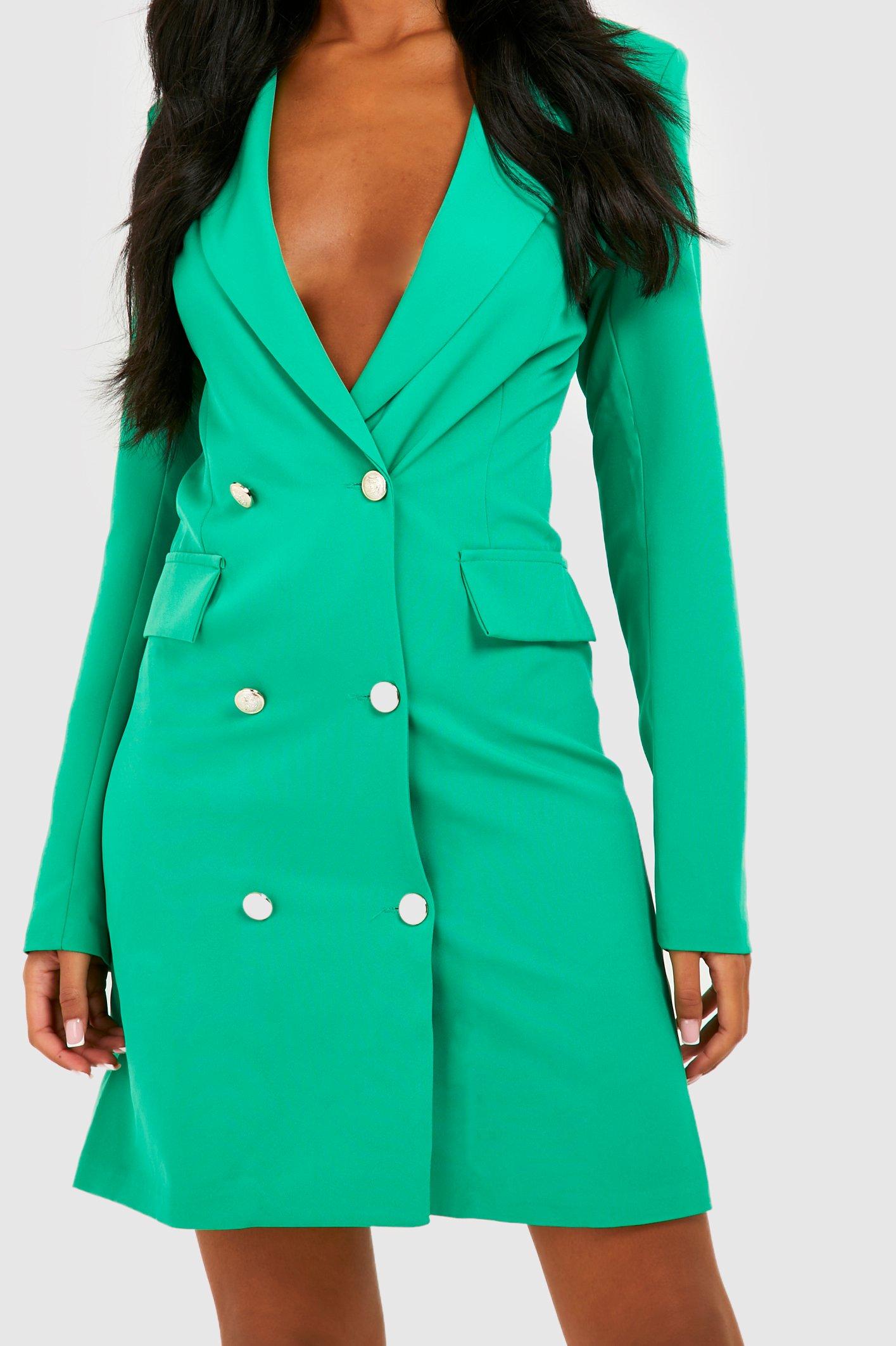 Boohoo green outlet blazer