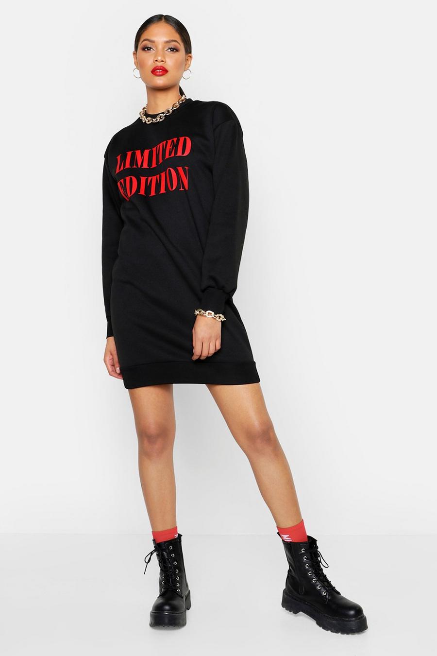 Vestido estilo suéter con eslogan “Limited Edition” Tall image number 1