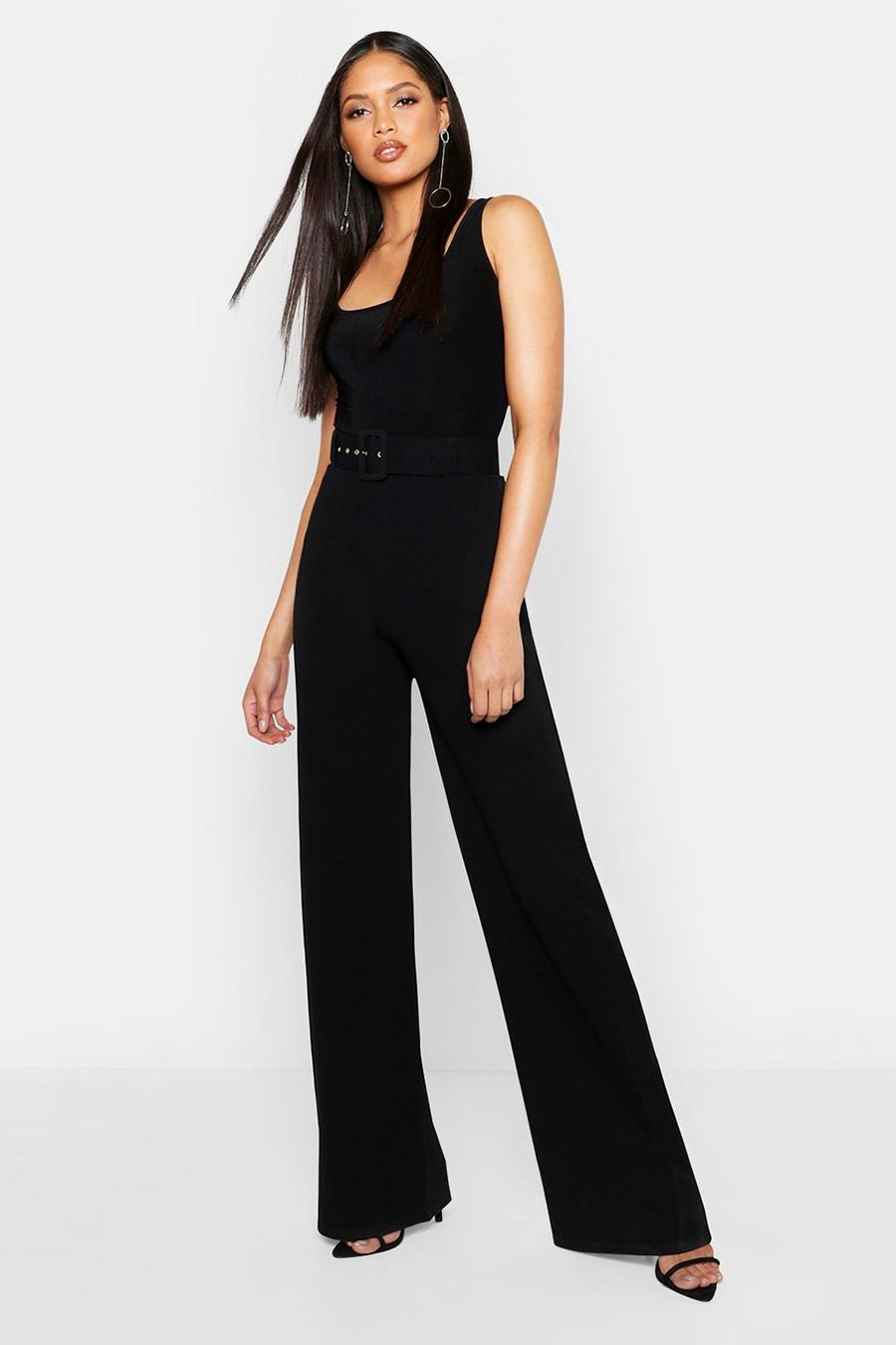 Tall Self Fabric Belted Wide Leg Pants image number 1