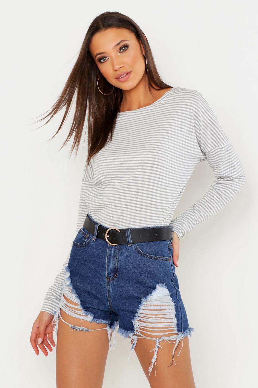 Tall Stripe Cotton Long Sleeve T-Shirt image number 1