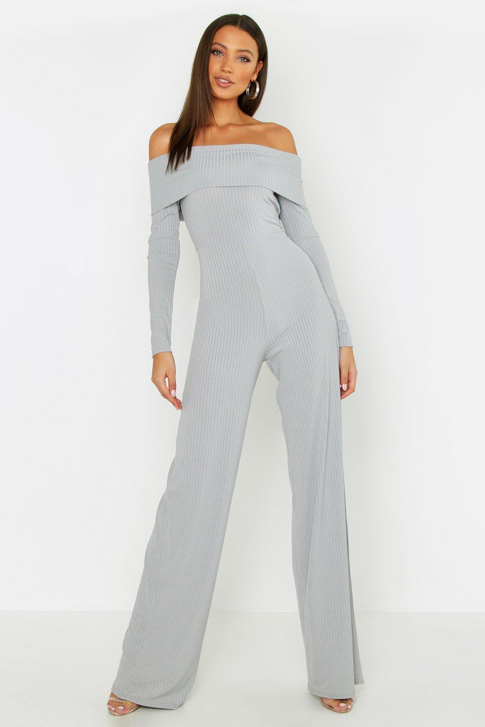 bardot wide leg jumpsuit