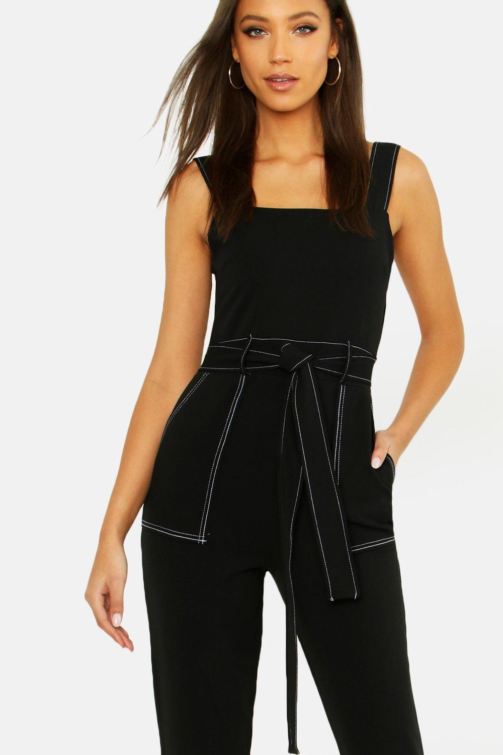 contrast stitch jumpsuit