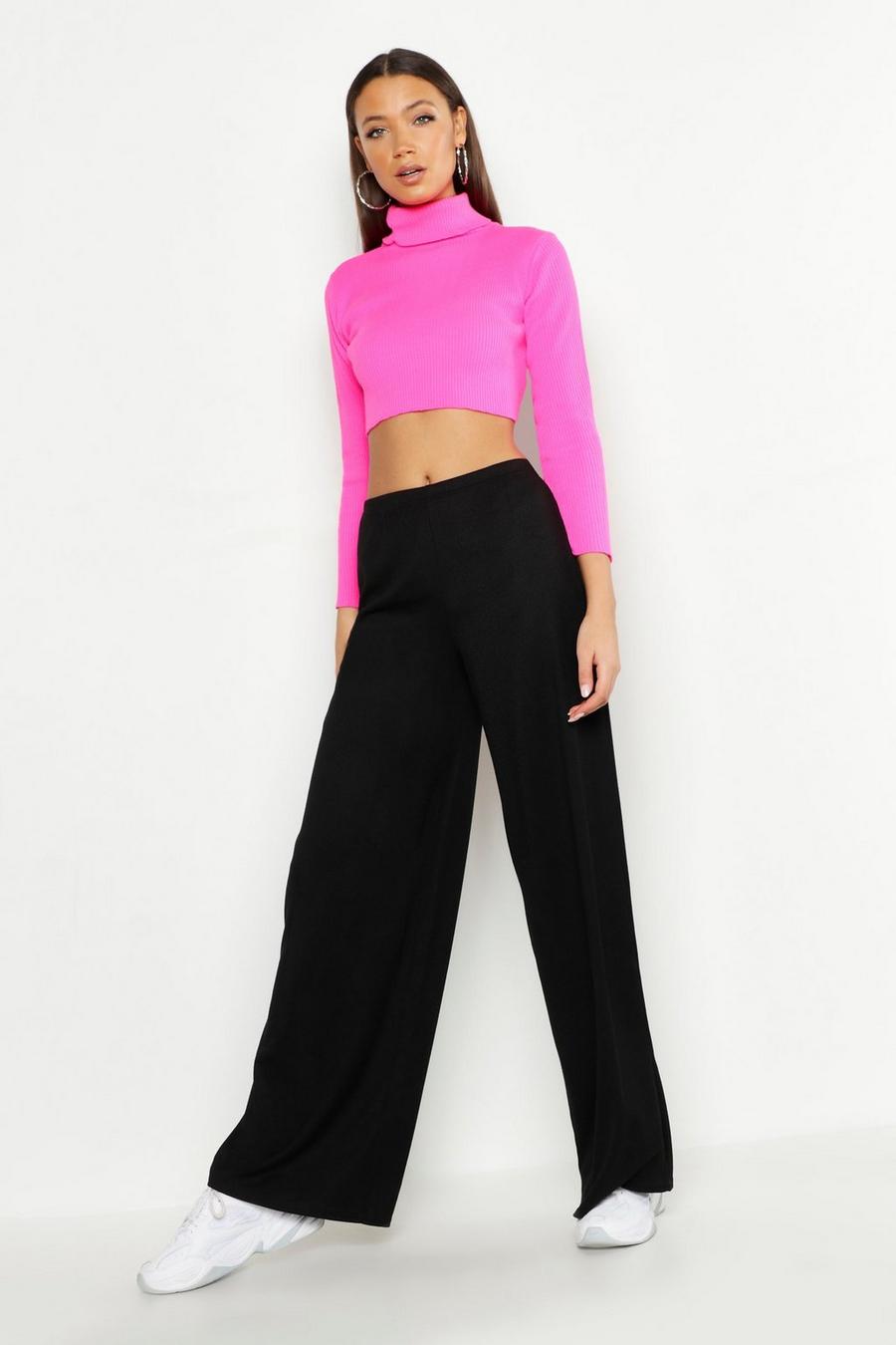 Tall Rib Wide Leg Trousers image number 1